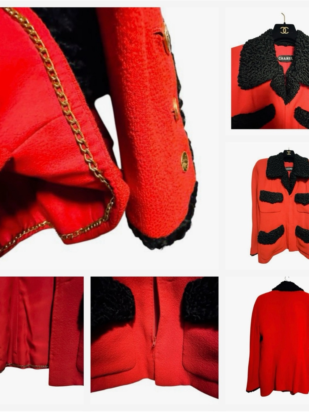 CHANEL 2 HAUTE COUTURE Piece Red & Black Dress with Jacket Suit Ensemble FW 1986 - Picture 2 of 16